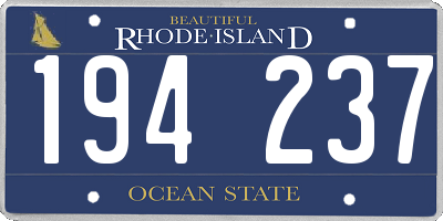 RI license plate 194237