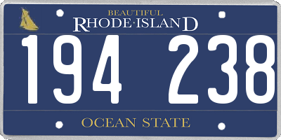 RI license plate 194238
