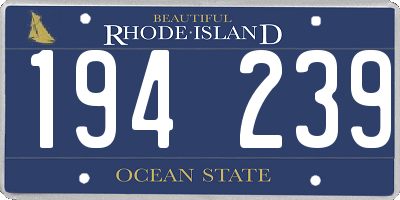 RI license plate 194239