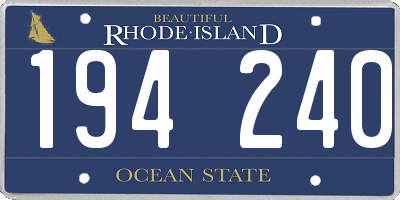 RI license plate 194240