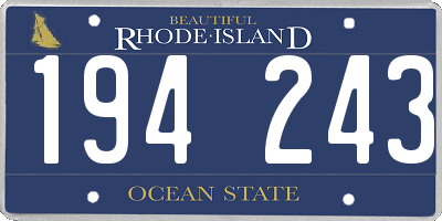 RI license plate 194243