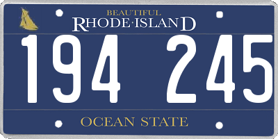 RI license plate 194245