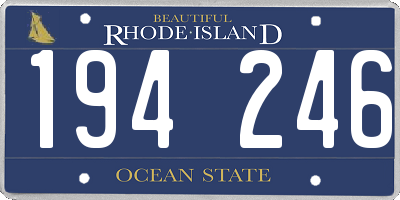 RI license plate 194246