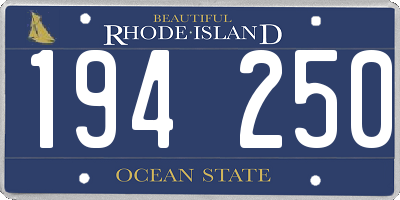 RI license plate 194250
