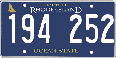 RI license plate 194252