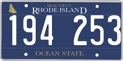 RI license plate 194253