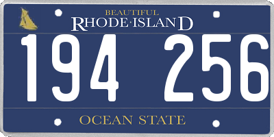 RI license plate 194256