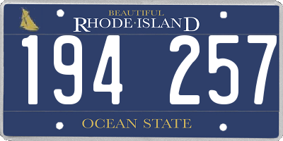 RI license plate 194257