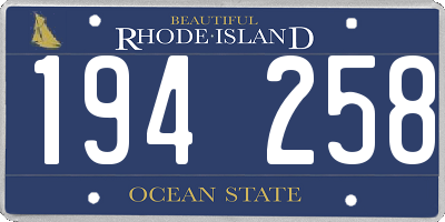 RI license plate 194258