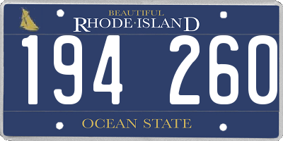 RI license plate 194260