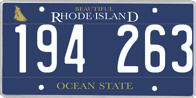 RI license plate 194263