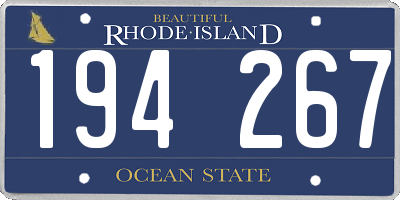 RI license plate 194267