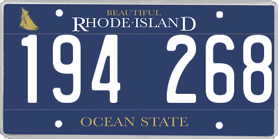 RI license plate 194268