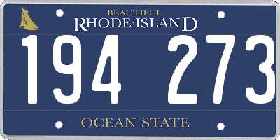 RI license plate 194273