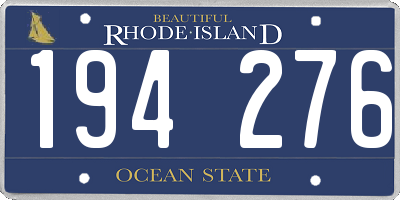 RI license plate 194276