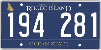 RI license plate 194281