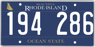 RI license plate 194286