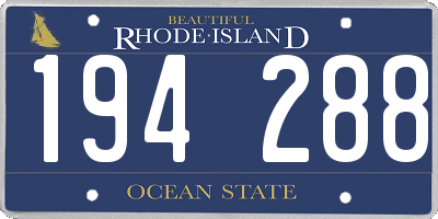 RI license plate 194288