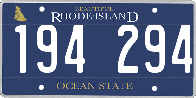 RI license plate 194294