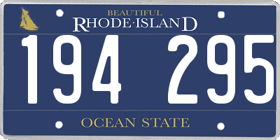 RI license plate 194295