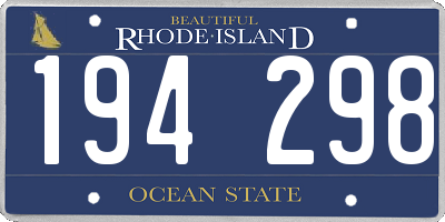 RI license plate 194298