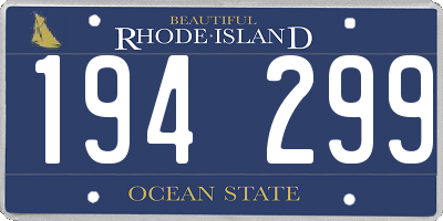 RI license plate 194299