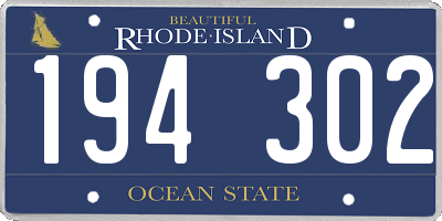 RI license plate 194302