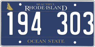 RI license plate 194303