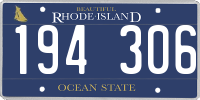 RI license plate 194306