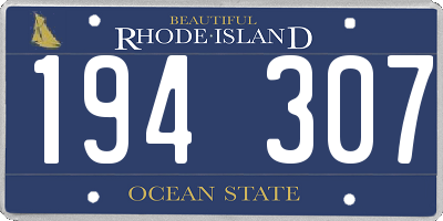 RI license plate 194307