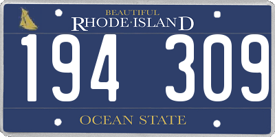 RI license plate 194309