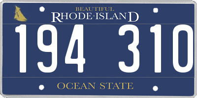 RI license plate 194310