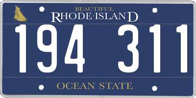 RI license plate 194311