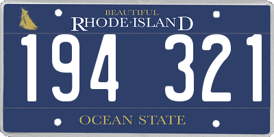 RI license plate 194321