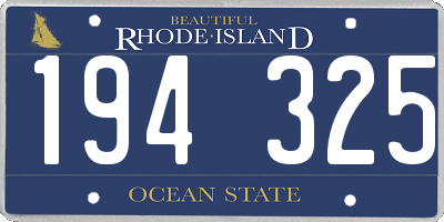 RI license plate 194325