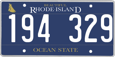 RI license plate 194329