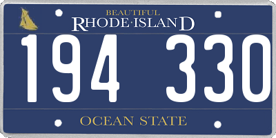 RI license plate 194330