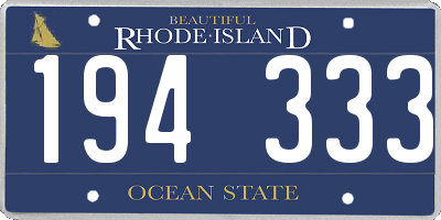 RI license plate 194333