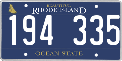 RI license plate 194335