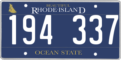 RI license plate 194337