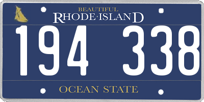 RI license plate 194338