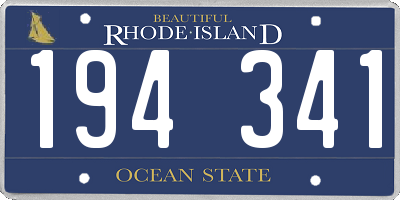 RI license plate 194341