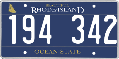 RI license plate 194342
