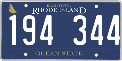 RI license plate 194344