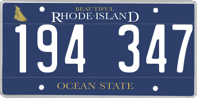 RI license plate 194347