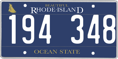 RI license plate 194348