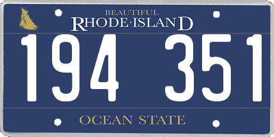 RI license plate 194351