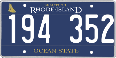RI license plate 194352