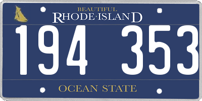 RI license plate 194353