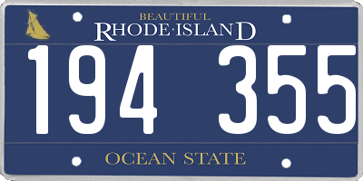 RI license plate 194355